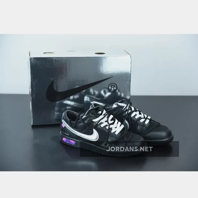 Off-White™ x Nike Dunk Low "The 50" Black/Silver | THE 50 OFF WHITE