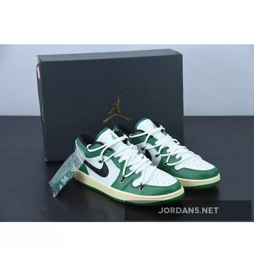 Air Jordan 1 Low Pine Green White - green white air jordan 1