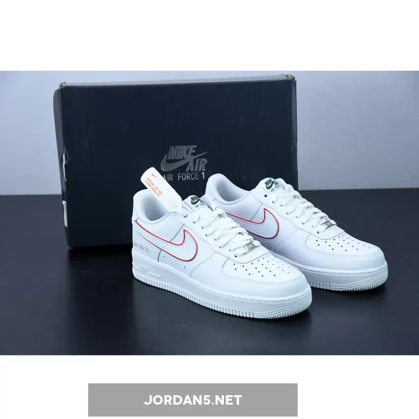 Nike Air Force 1 Low Just Do It White Red DQ0791-100 air force ones just do it