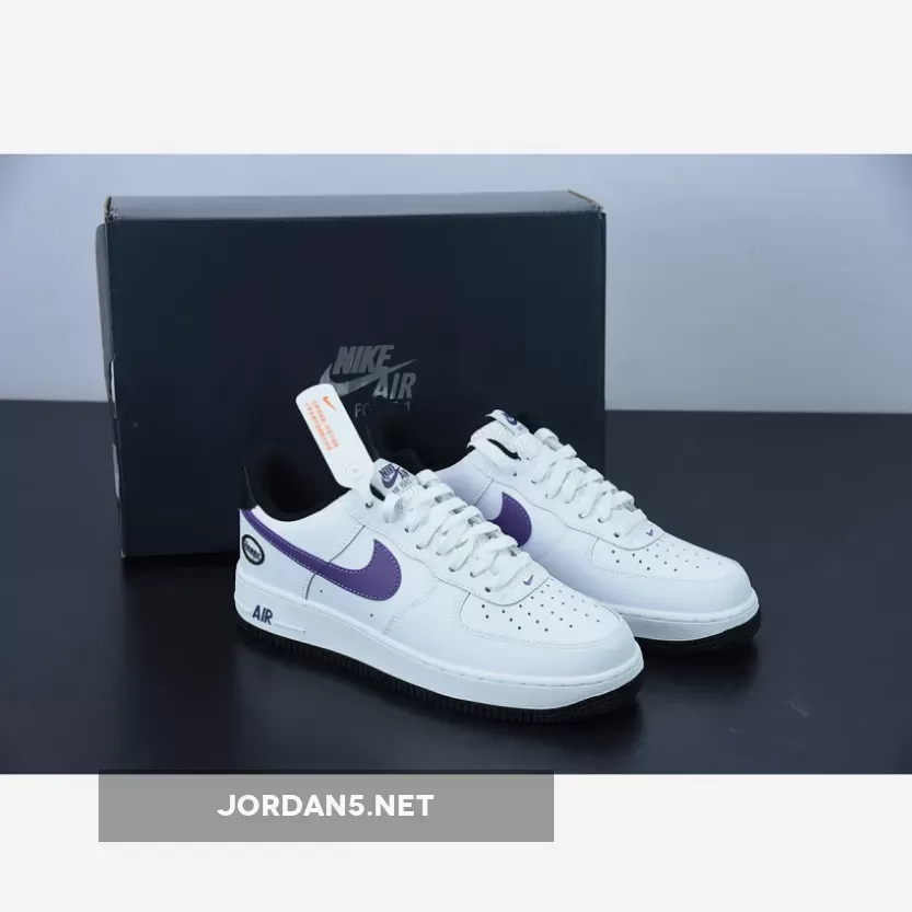Air Force Purple And Black - Nike Air Force 1 Low Hoops White Purple DH7440-100