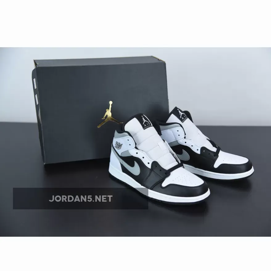 Air Jordan 1 Mid Shadow Black/Medium Grey-White AJ1 - air jordans white shadow