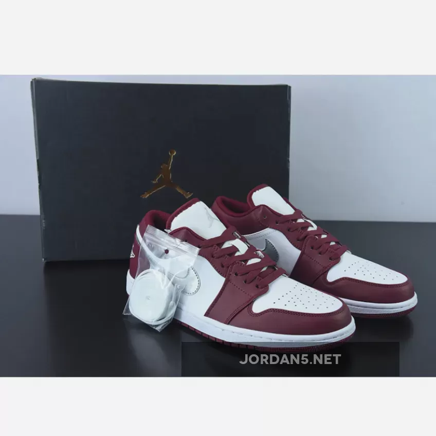 Air Jordan 1 Low White/Bordeaux - Jordan 1 Bordeaux Fit 553558-615