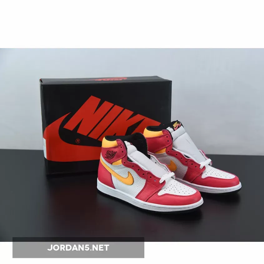 Air Jordan 1 High Og 'Light Fusion Red' AJ1  White-Laser Orange-Black - aj 1 light fusion red
