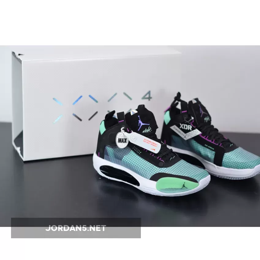 Air Jordan 34 Blue Void/Green Glow-Black-Metallic Silver