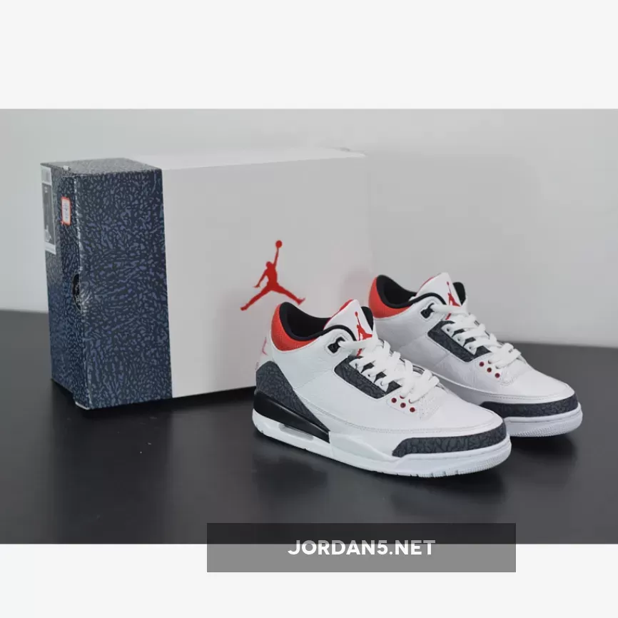 Air Jordan 3 SE Denim Fire Red Elephant Print - fire red 3s 2020