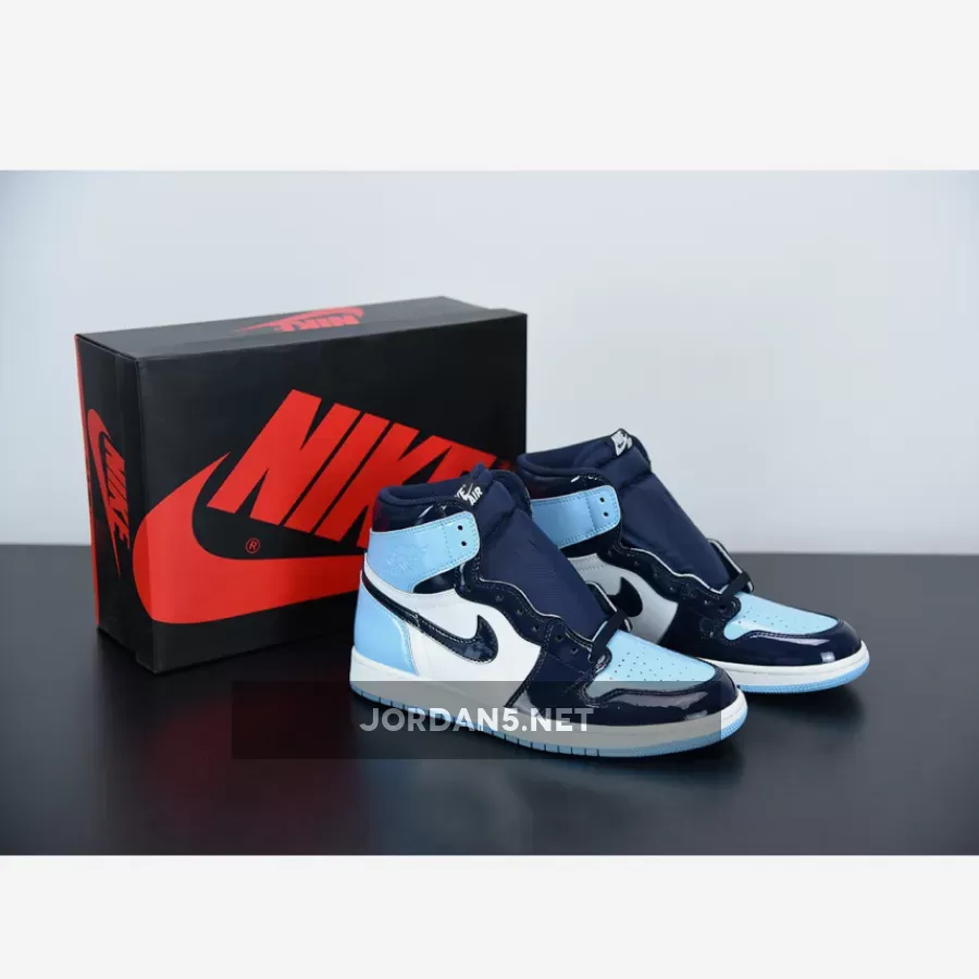 Jordan 1 Retro High UNC Patent Blue Chill For Womens CD0461-401