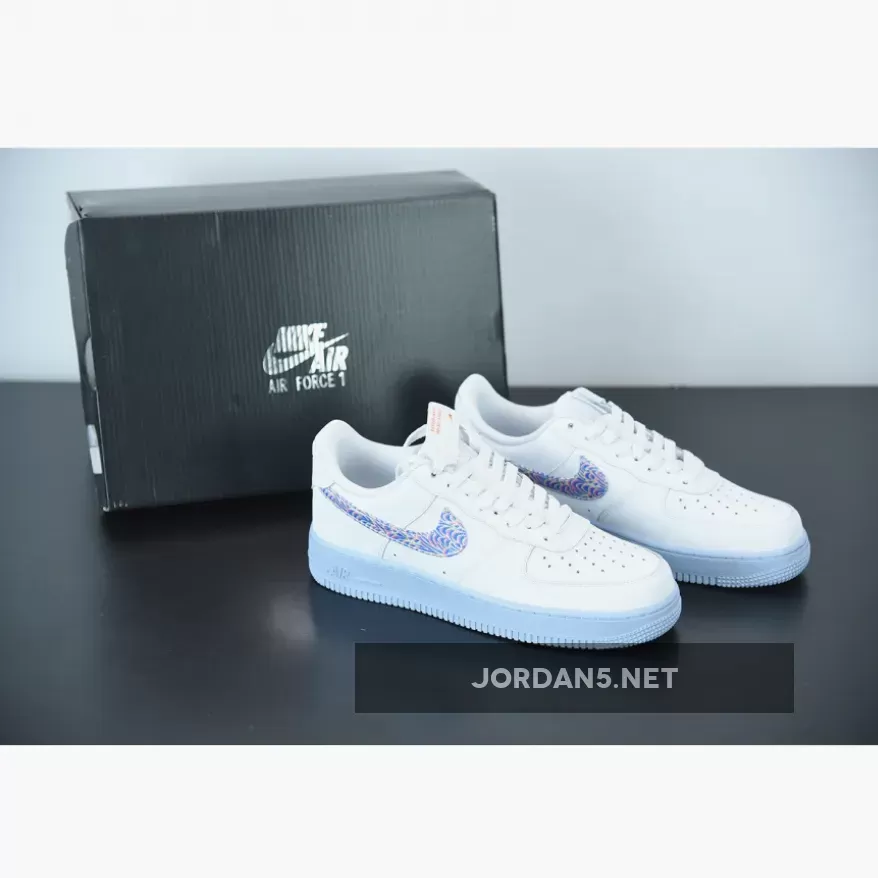 Turquoise Air Force 1 - Nike Air Force 1 07 LV8 White Hydrogen Blue For Womens CZ0377-100