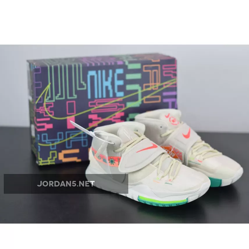 Nike Kyrie 6 'N7″ Light Cream/Sail-Electric Green-Flash Crimson - kyrie 6 n7