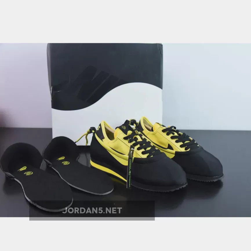 CLOT x Nike Cortez 'Bruce Lee' DZ3239-001 Black/Varsity Maize / bruce lee clotez