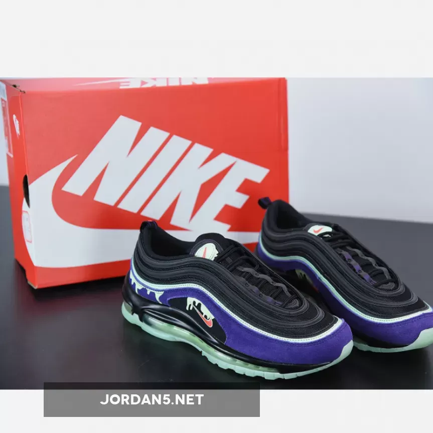 Nike Air Max 97 'Halloween Slime' Black/Flash Crimson/Court Purple #Halloween Slimes DC1500-001