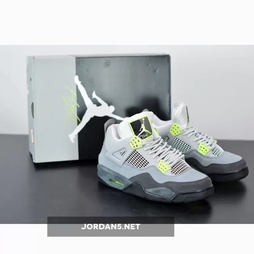 Air Jordan 4 Retro SE 'Neon 95' CT5342-007 grey lime green jordan 4