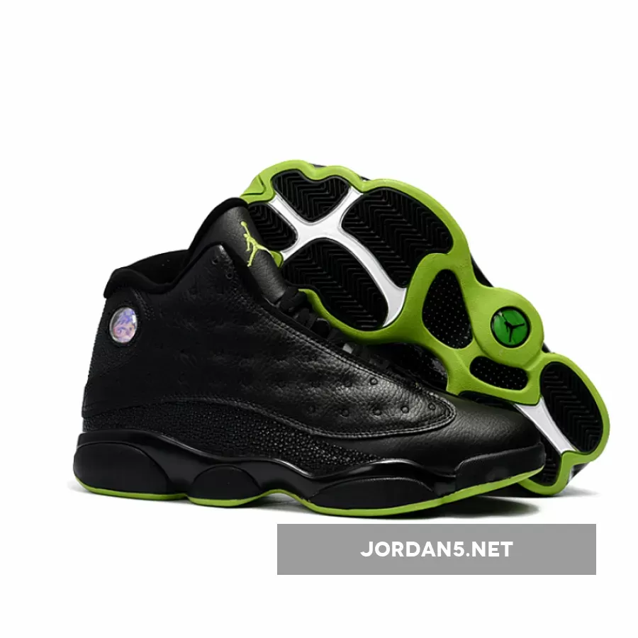 Air Jordan 13 Retro Black/Altitude Green 414571-042 / green and black jordan 13