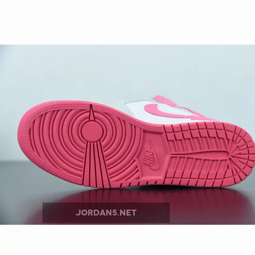Air Jordan 1 Mid GS White/Metallic Platinum-Dynamic Pink 555112-109 Discount