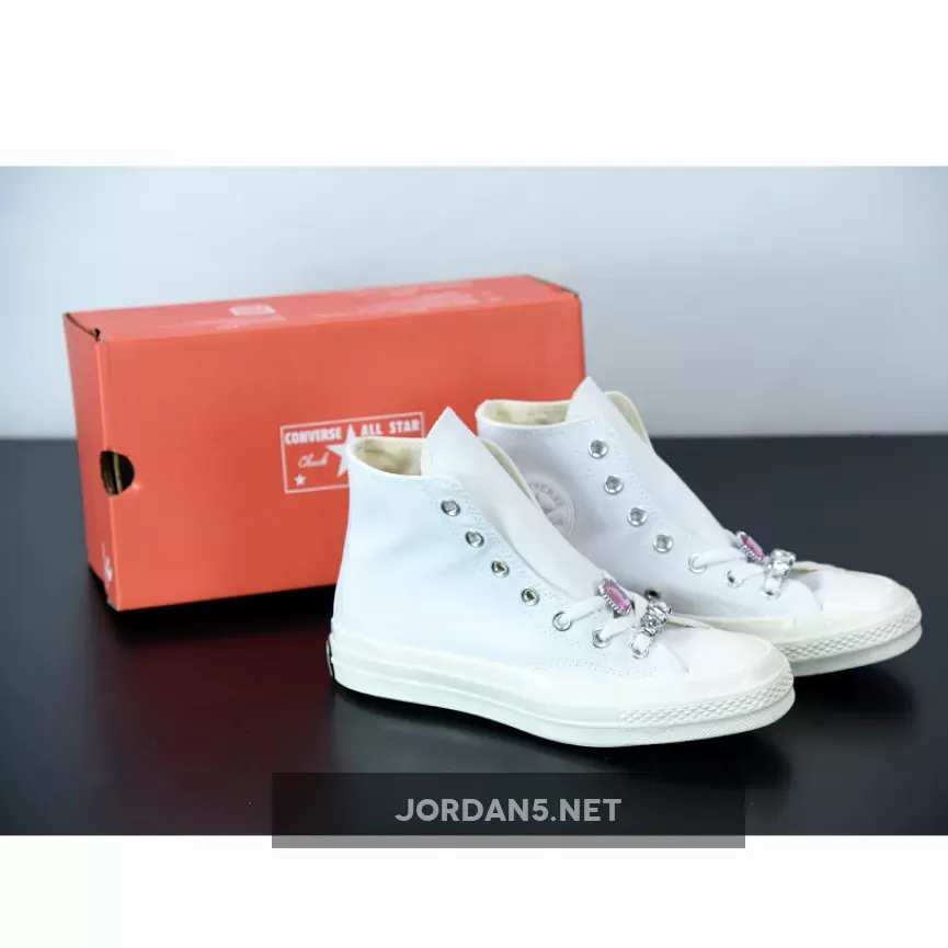 Cheap Converse Chuck 70 Hi Taylor White Pink 170621C