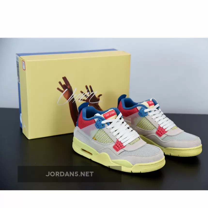Air Jordan 4 Sp Union – Guava Ice/Light Bone-Brigade Blue-Light Fusion Red AJ4 - jordan 4 guava ice