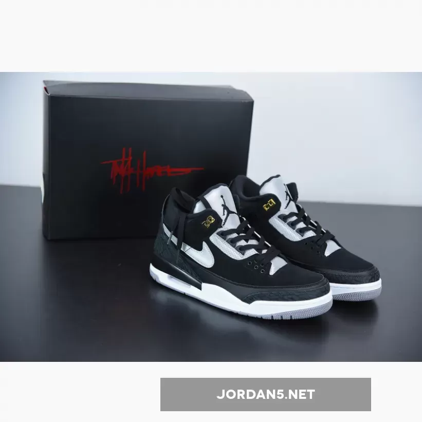 Air Jordan 3 Retro Tinker SP 'Black Cement' CK4348-007 #jordan 3 retro tinker black cement gold