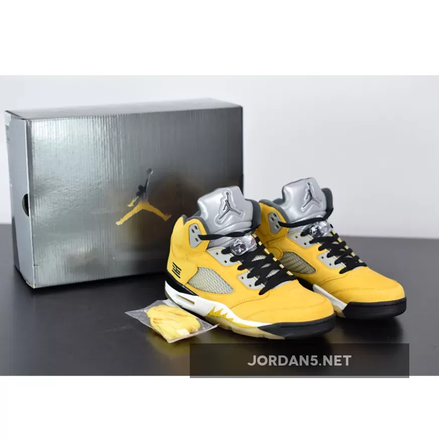 Air Jordan 5 'Tokyo 23' Varsity Maize/Wolf Grey-Black 454783-701 - jordan 5 tokyo