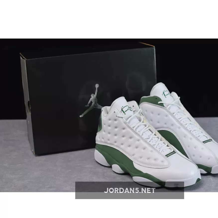 Air Jordan 13 Retro Ray Allen PE White Green - pe jordan
