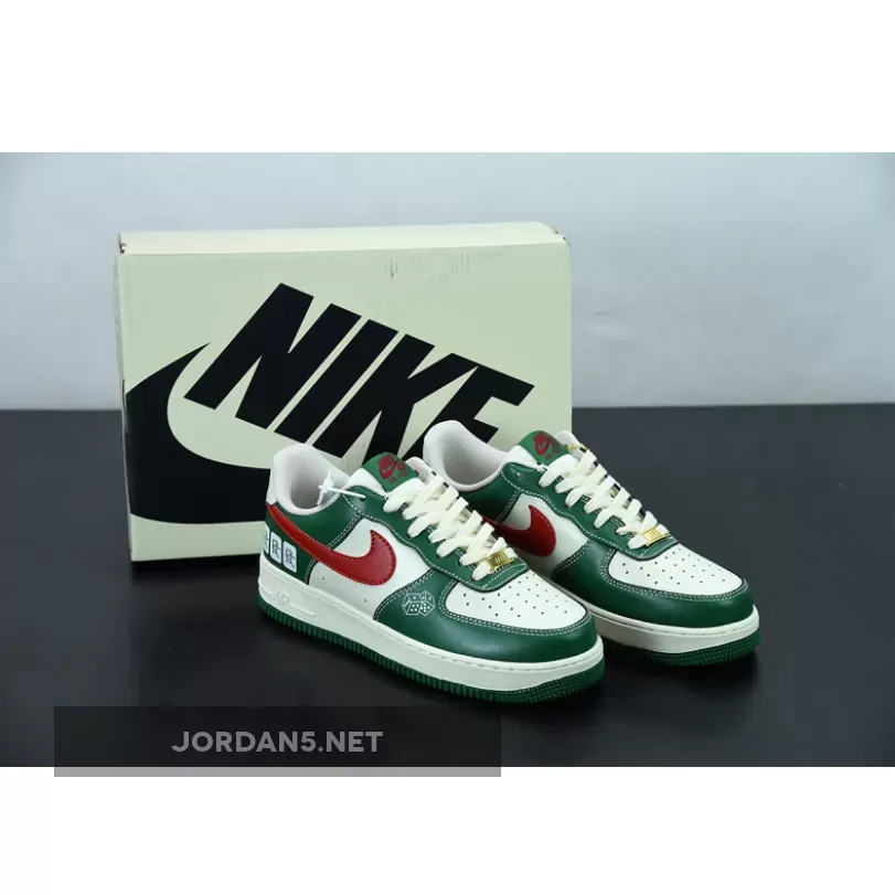 Custom Red Air Force 1 - Nike Air Force 1 White Green Red 1675865616