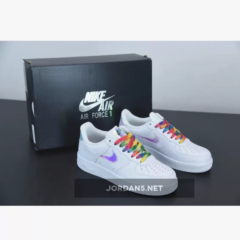 Nike Air Force 1 White Iridescent Pixel CV1699-100 / iridescent af1