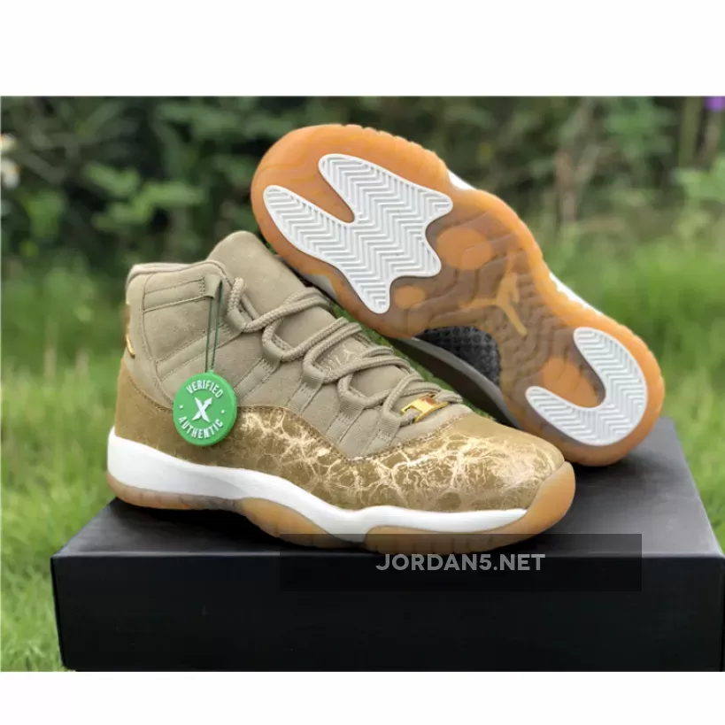 New WMNS Air Jordan 11 Heiress Neutral Olive #olive green jordans 11