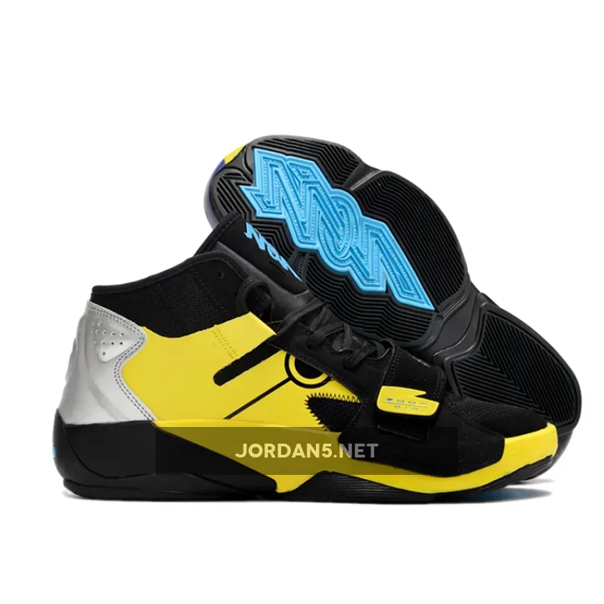 Jordan Zion 2 'Naruto vs. Sasuke' Black/Laser Blue-Yellow Strike FB1628-087 naruto x jordan zion 2