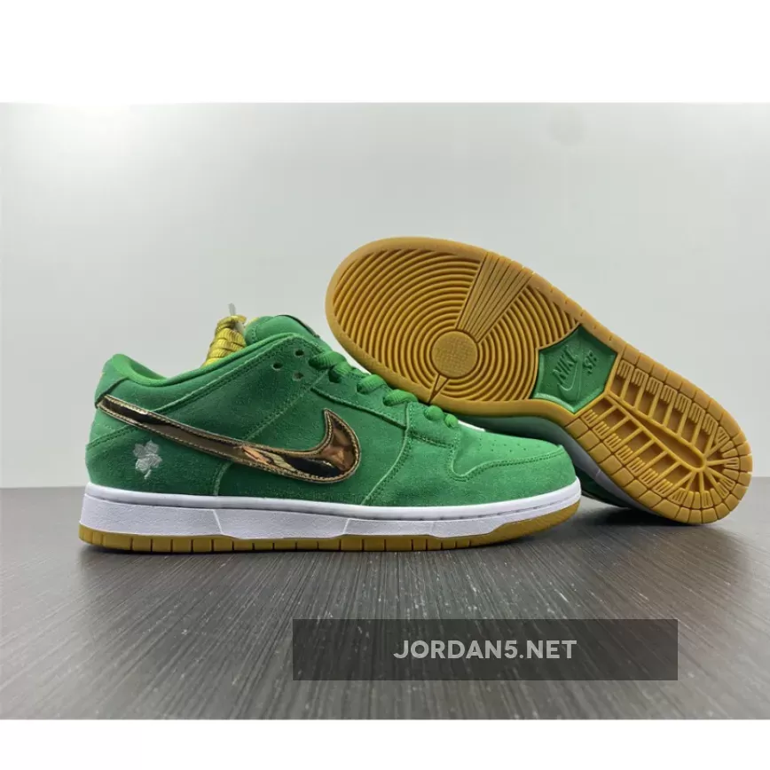 Nike SB Dunk Low 'St. Patrick's Day' Green/Gold-White #nike sb st patricks