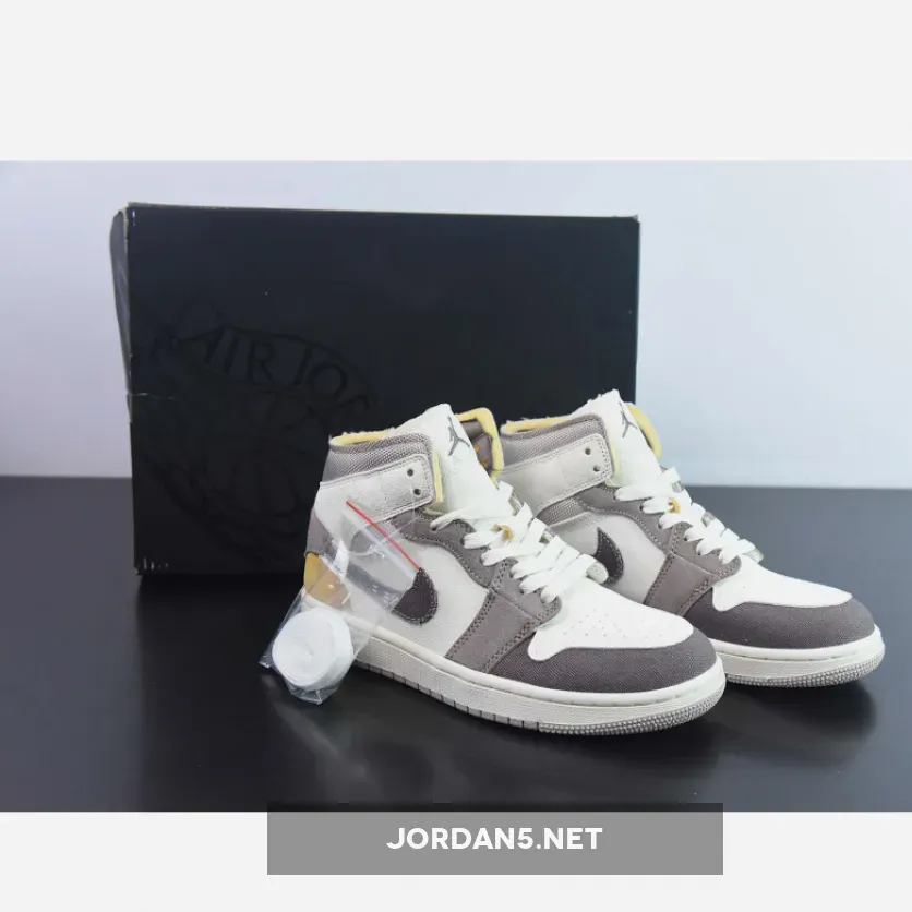 Air Jordan 1 Mid Craft SE Sail/Taupe Haze-Fossil Stone - goat taupe haze