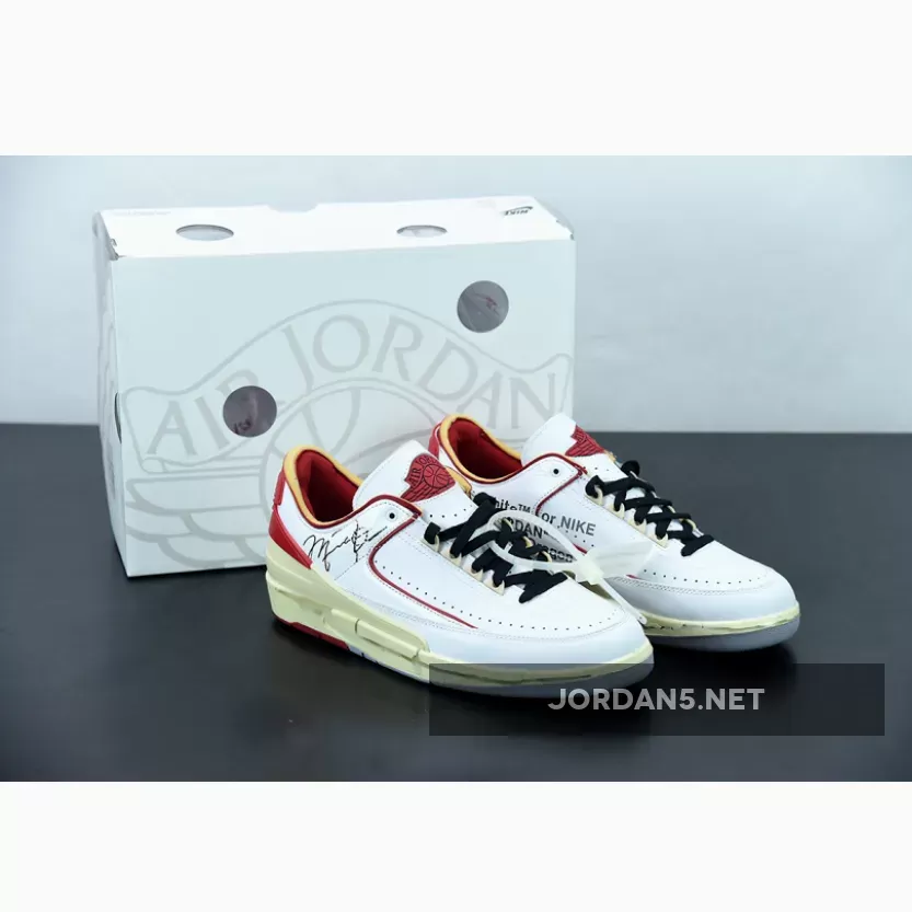 Jordan 2 Retro Low Sp Off- WHITE/SAIL-RED-GREY AJ2 / off white retros