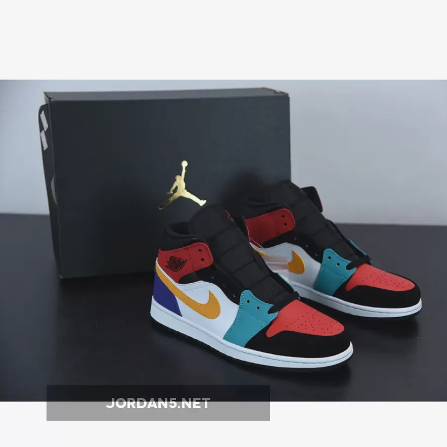 Jordan 1 Mid Bred Multi-Color #multi colored jordan 1