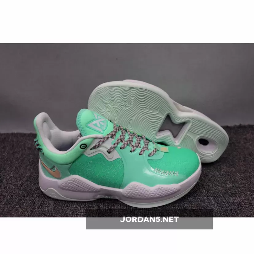 Pg 5 Green Glow Nike PG 5 'Play for the Future' Green Glow/Glacier Blue-Platinum Tint CW3143-300
