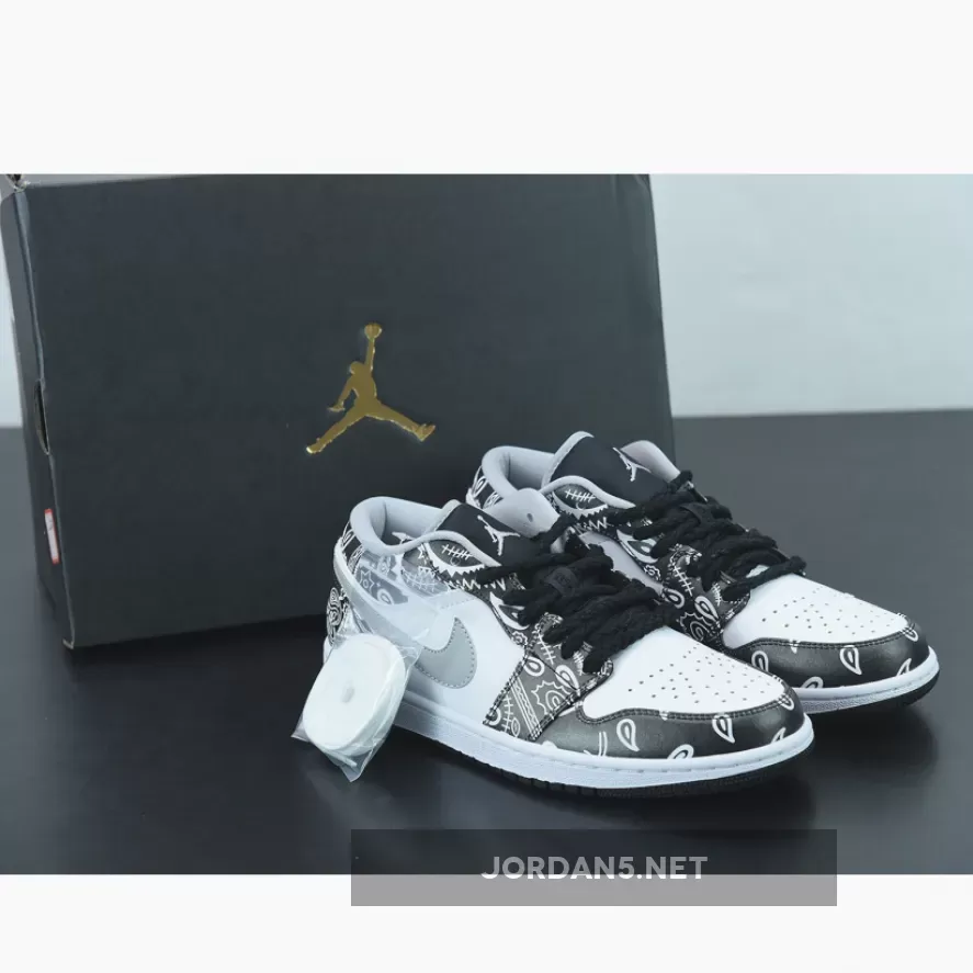 DIY Air Jordan 1 Low Black White Grey #jordan 1 black white grey