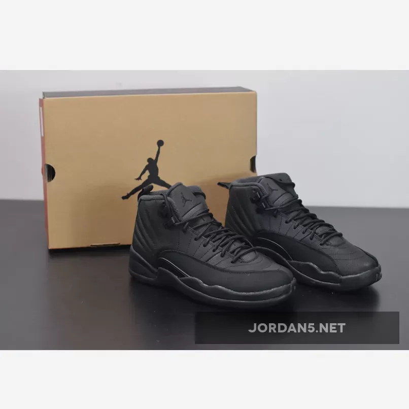 Air Jordan 12 Winterized (WNTR) Triple Black Anthracite - all black jordan's 12