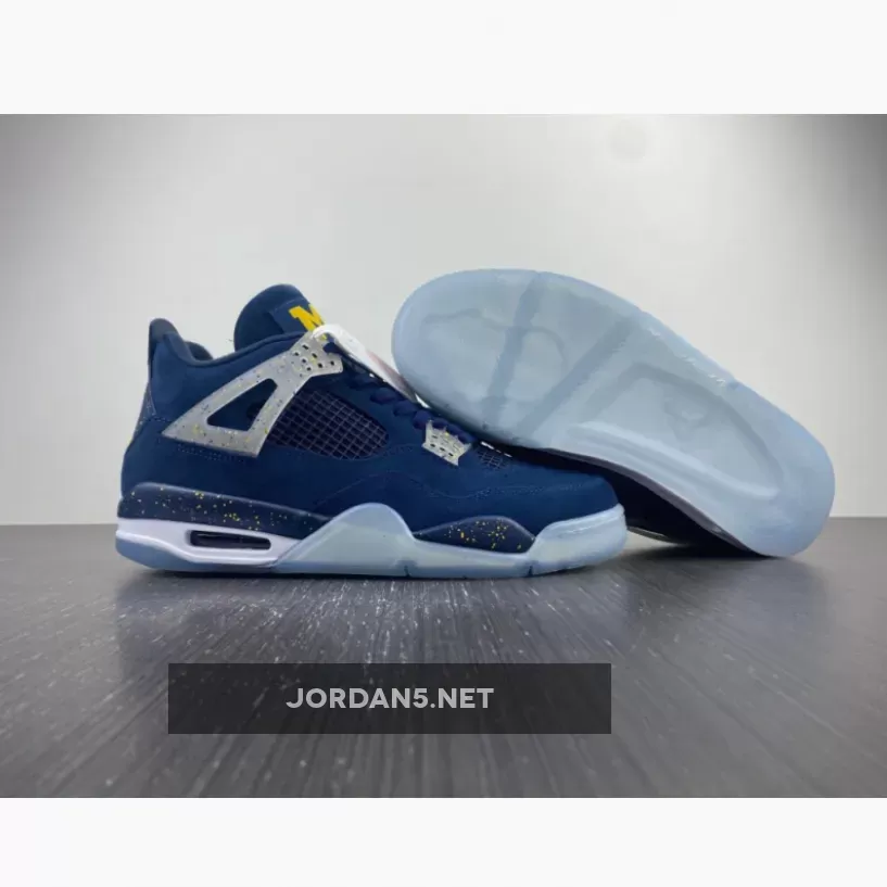 Air Jordan 4 Retro 'Michigan Wolverines' PE Amarillo/Navy/White aj4 michigan