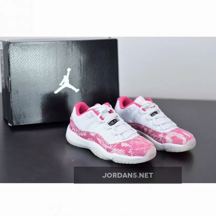 Air Jordan 11 Low 'Pink Snakeskin' White/Watermelon-Black #pink jordans 11