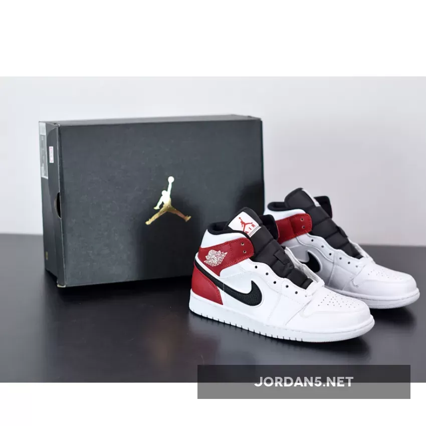 Air Jordan 1 Mid 'Chicago' White/Red-Black - jordan 1 mid white chicago
