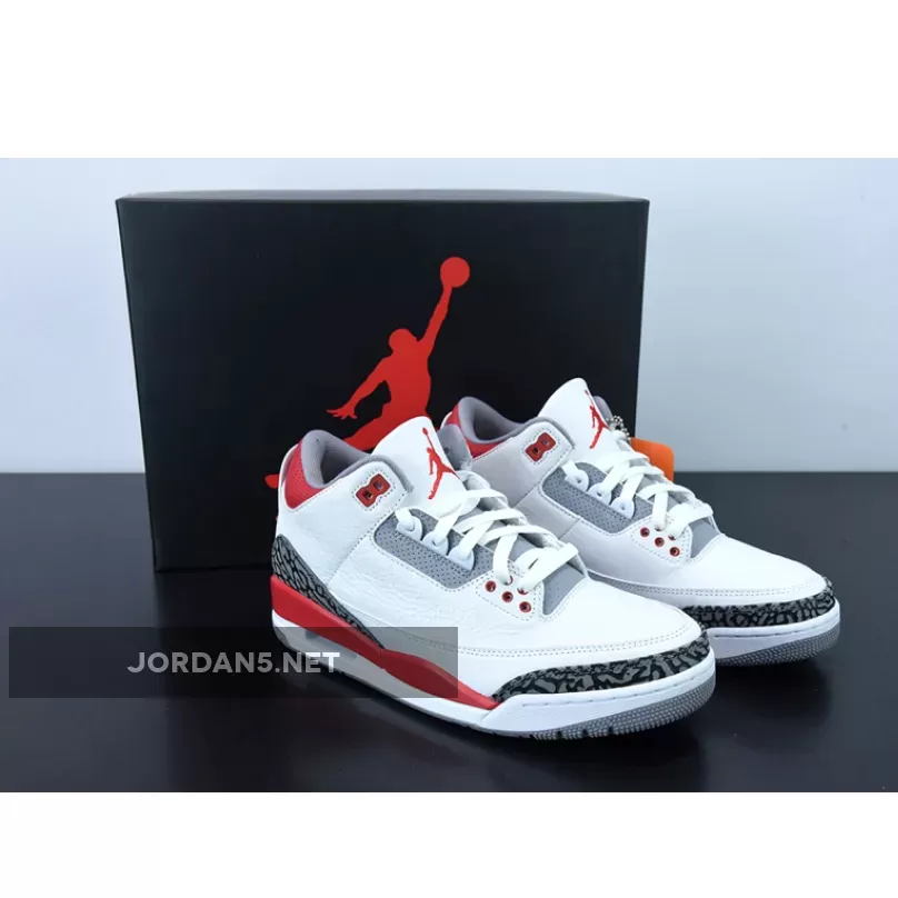 Air Jordan 3 OG White/Fire Red-Cement Grey-Black DN3707-160 / red air jordan 3