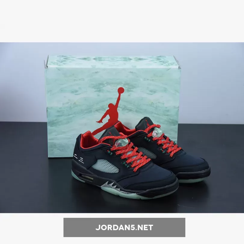 CLOT x Air Jordan 5 Low Black Red Volt / clot x air jordan 5 low stockx