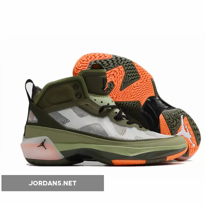 Undefeated x Air Jordan 37 Oil Green/Black-Orange Horizon-Twilight Marsh / jordan 37 undefeated release date