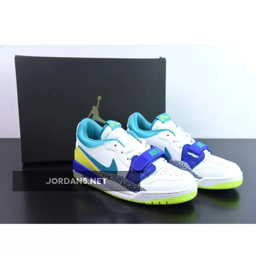 Just Don x Jordan Legacy 312 Low White/Ultramarine-Neon Yellow / air jordan 4 aqua marine