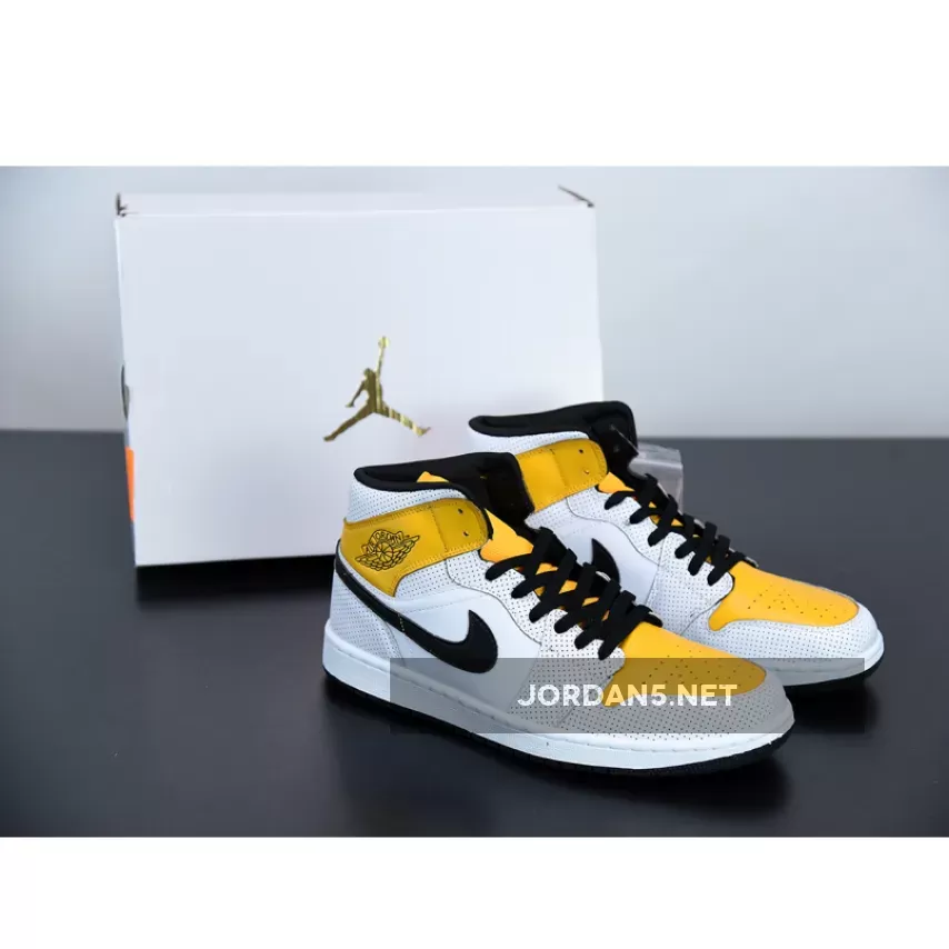 Jordan 1 Mid Laser Orange BQ6472-107 / white university gold jordan 1