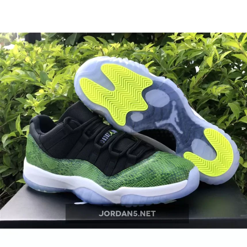 Air Jordan 11 Low 'Green Snakeskin' Black/Nightshade-White-Volt Ice jordan 11 nightshade