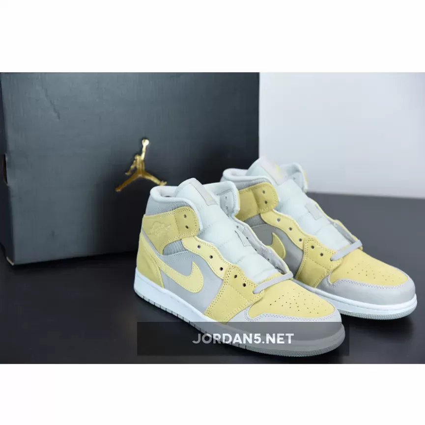 Air Jordan 1 Mid SE 'Tan Grey' DA4666-001 #women's air jordan 1 mid grey fog
