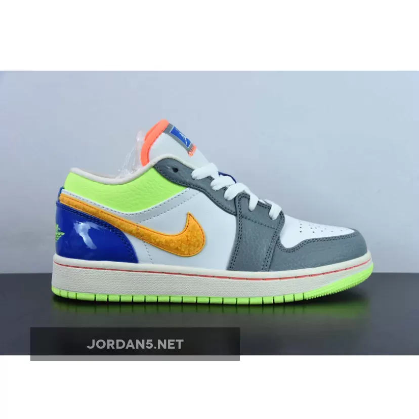 Air Jordan 1 Low 'Hoops' White/Coconut Milk-Green-Orange FB1835-181 - jordan hoops low
