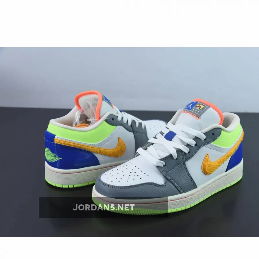 Air Jordan 1 Low 'Hoops' White/Coconut Milk-Green-Orange FB1835-181 - jordan hoops low