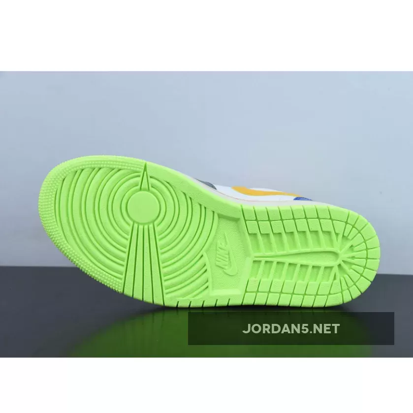 Air Jordan 1 Low 'Hoops' White/Coconut Milk-Green-Orange FB1835-181 - jordan hoops low