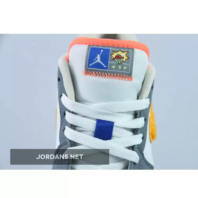 Air Jordan 1 Low 'Hoops' White/Coconut Milk-Green-Orange FB1835-181 - jordan hoops low