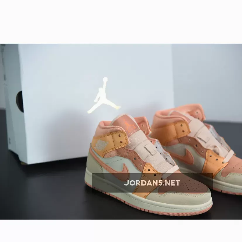 Air Jordan 1 Mid 'Apricot Orange' DH4270-800 air jordan 1 mid apricot orange terra blush