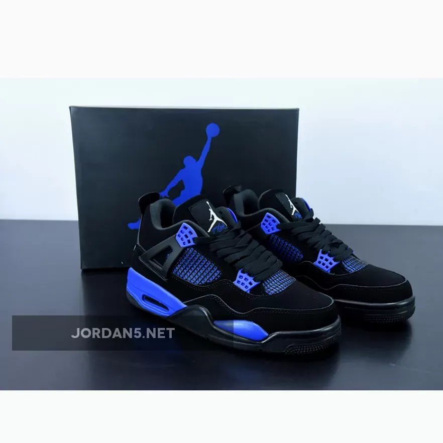 Air Jordan 4 Black Royal Blue / black and blue 4