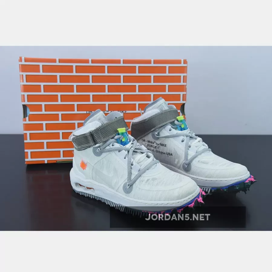 Off White x Nike Air Force 1 Mid White/Clear-White DO6290-100 nike air force 1 off whites